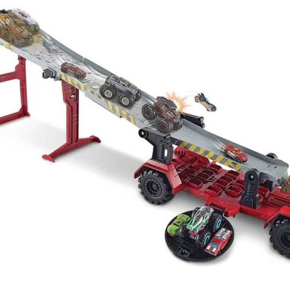 Hot Wheels GFR15 MONSTER TRUCKS DOWNHILL RACE & GO Play Set